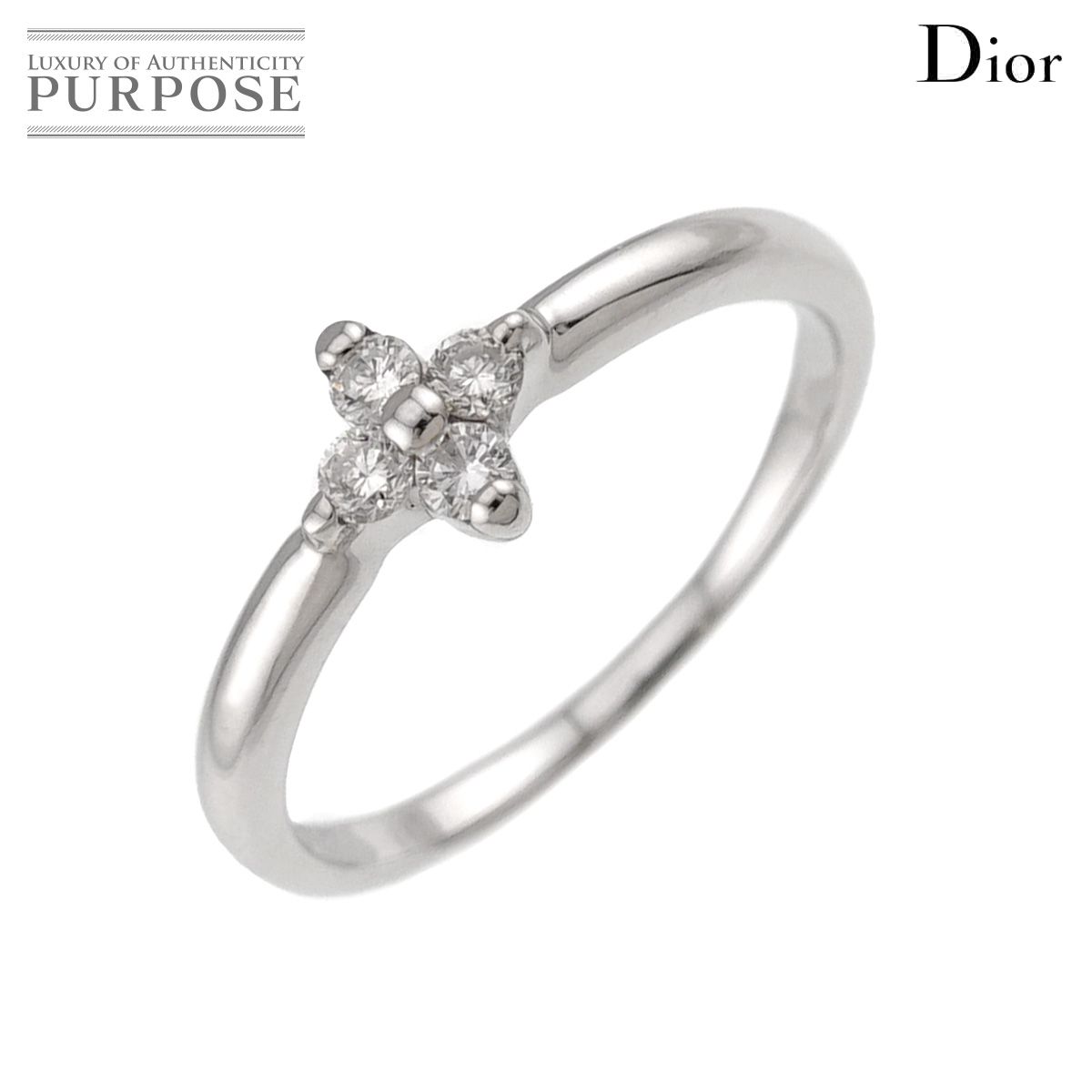 クリスチャン ディオール Christian Dior 9号 リング ダイヤ Pt プラチナ 指輪 Diamond Ring 90330437