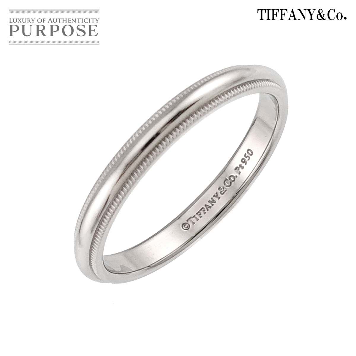 ティファニー TIFFANY&CO. ミルグレイン 24号 リング 幅3.1mm Pt プラチナ 指輪 トゥギャザー Milgrain Ring 90332268 56,100円