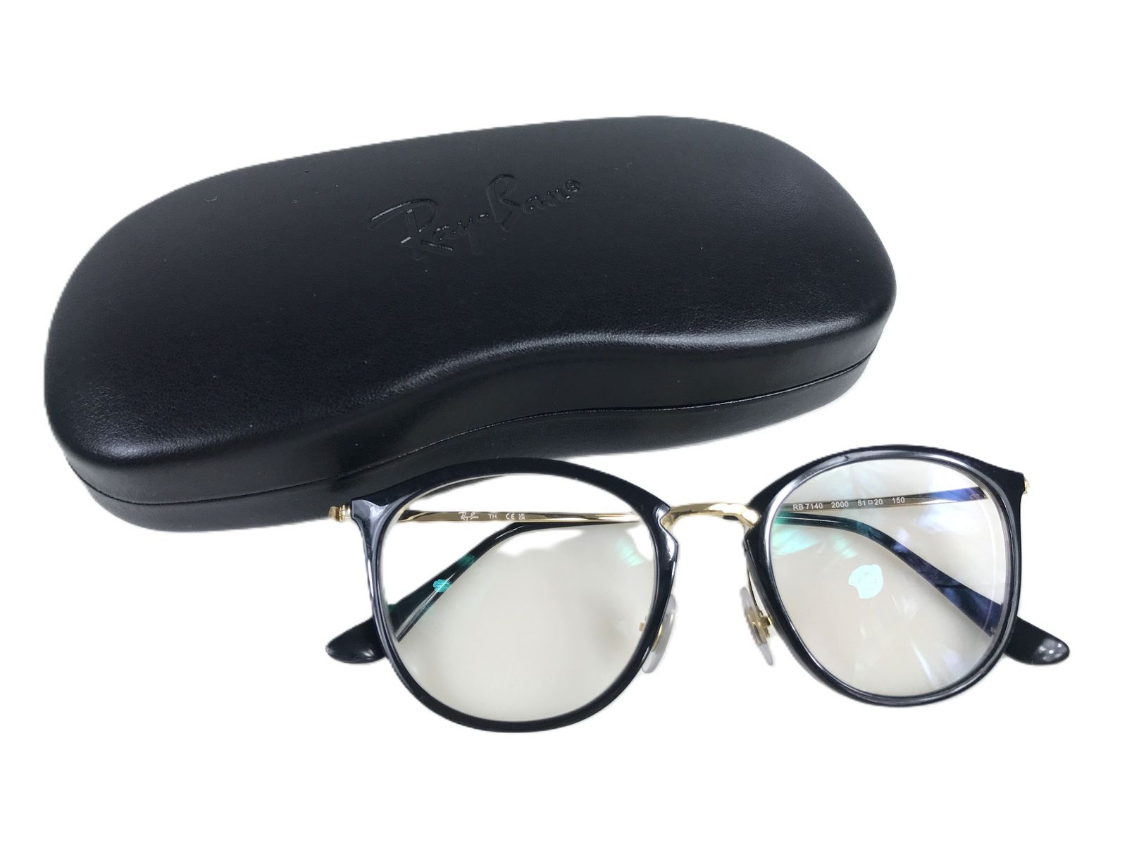 レイバン　Ray-Ban　OPTICS　眼鏡　度入り　眼鏡フレーム　RB7140 2000 51□20　ブラック×ゴールドカラー　送料無料