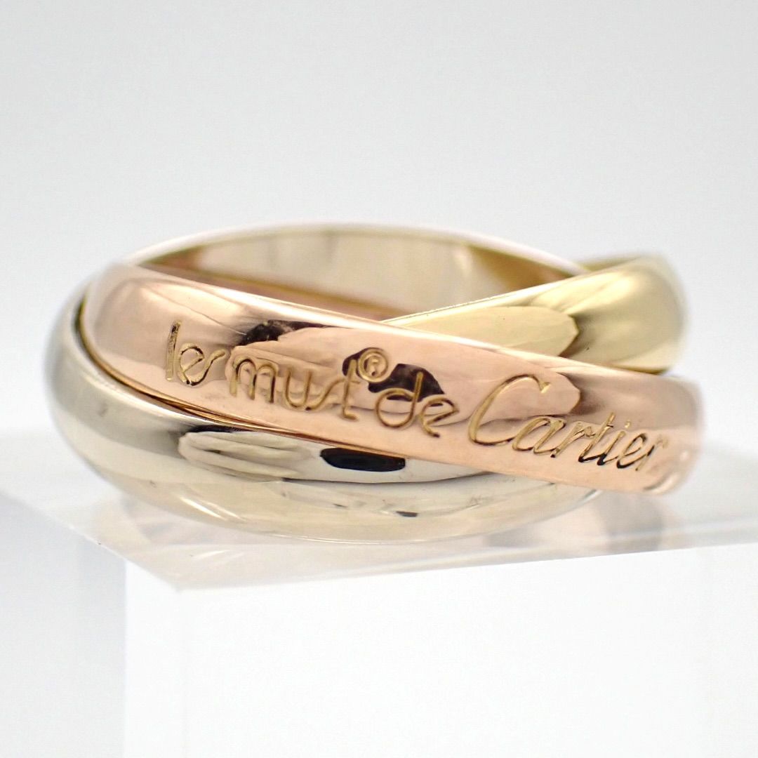 Brand New Finished Cartier Cartier Trinity Ring MM Classic 49 750 18K Three Gold Triple Ring Jewelry Three Color Pink Gold Rose Gold Yellow Gold White Gold YG WG PG RG 5042