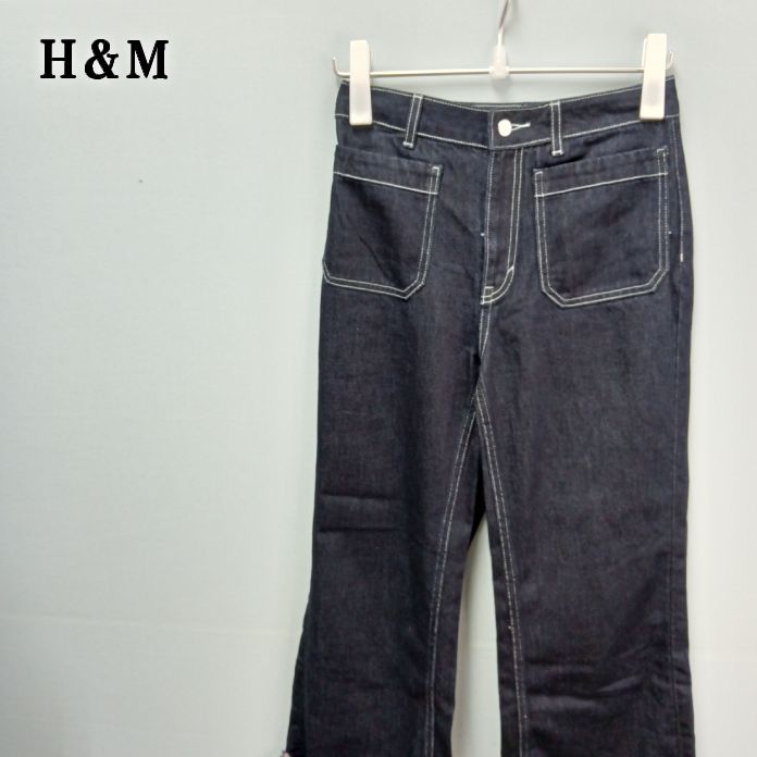H&M ホワイトステッチ デニムパンツ 446 - メルカリ