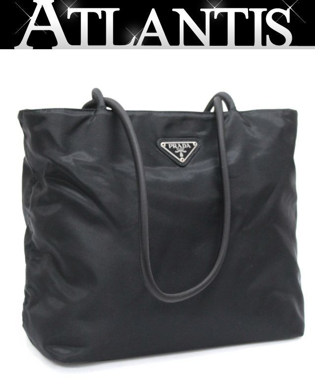 PRADA プラダ 三角ロゴ ミニトートバッグ ナイロン 黒 【75692