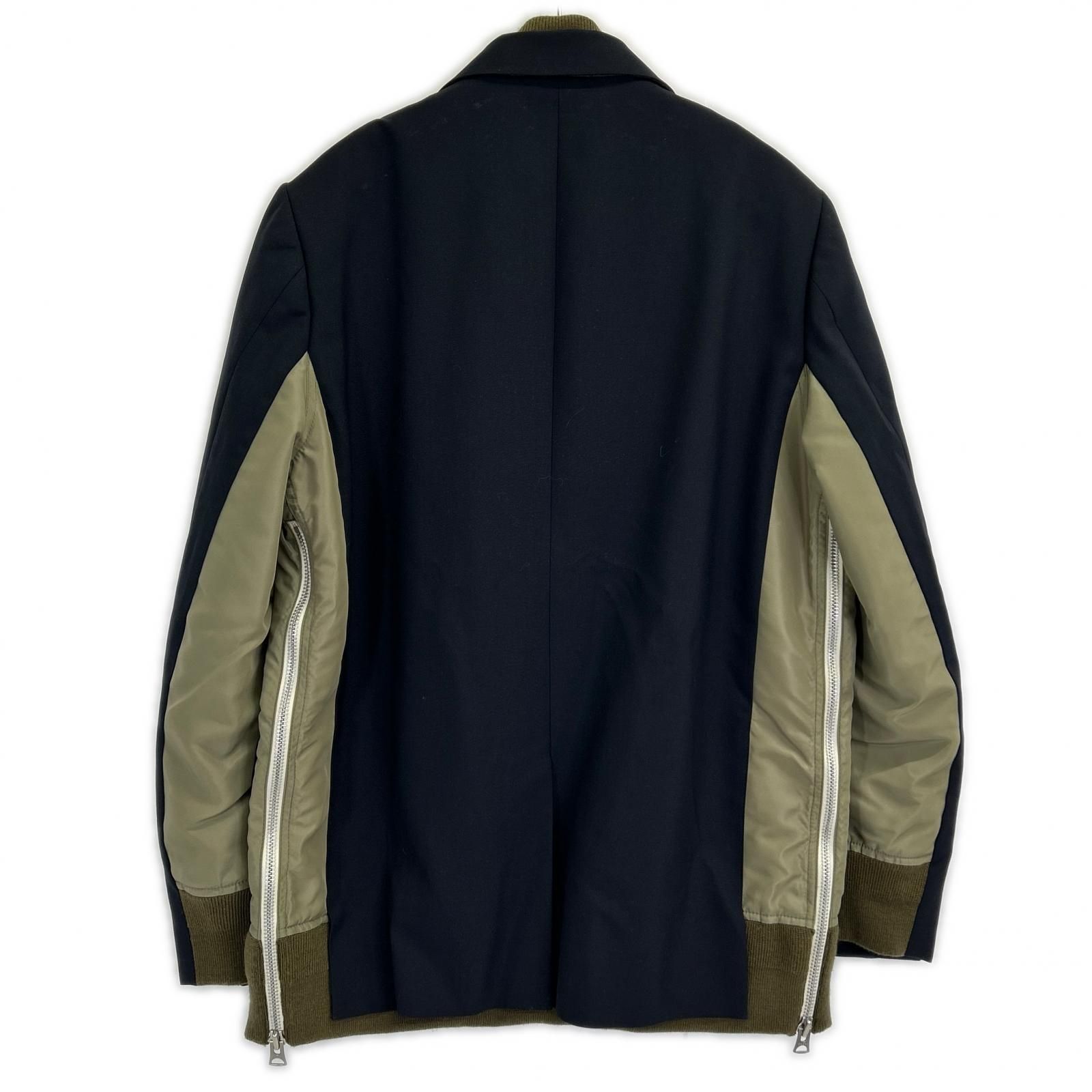 sacai サカイ 【新品同様/24年製】24-03266M Suiting × Nylon Twill Jacket MA-1ドッキングジャケット 3 sacai サカイ 【新品同様/24年製】24-03266M Suiting × Nylon Twill