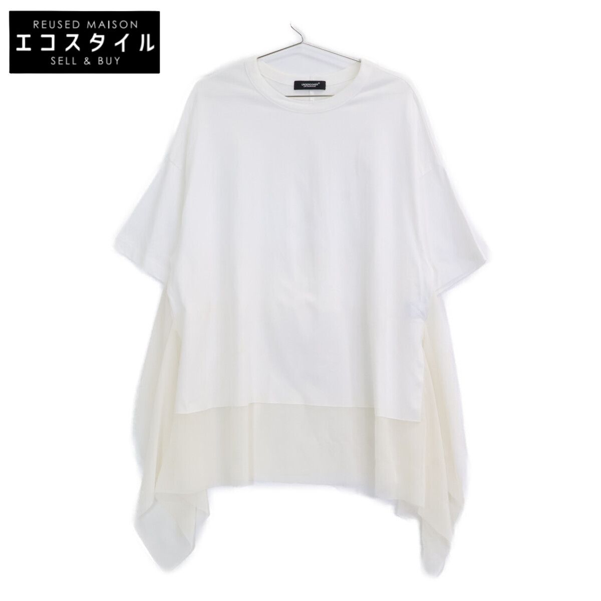UNDER COVER　アンダーカバー　24AW ホワイト レースドッキング ショートスリーブカットソー