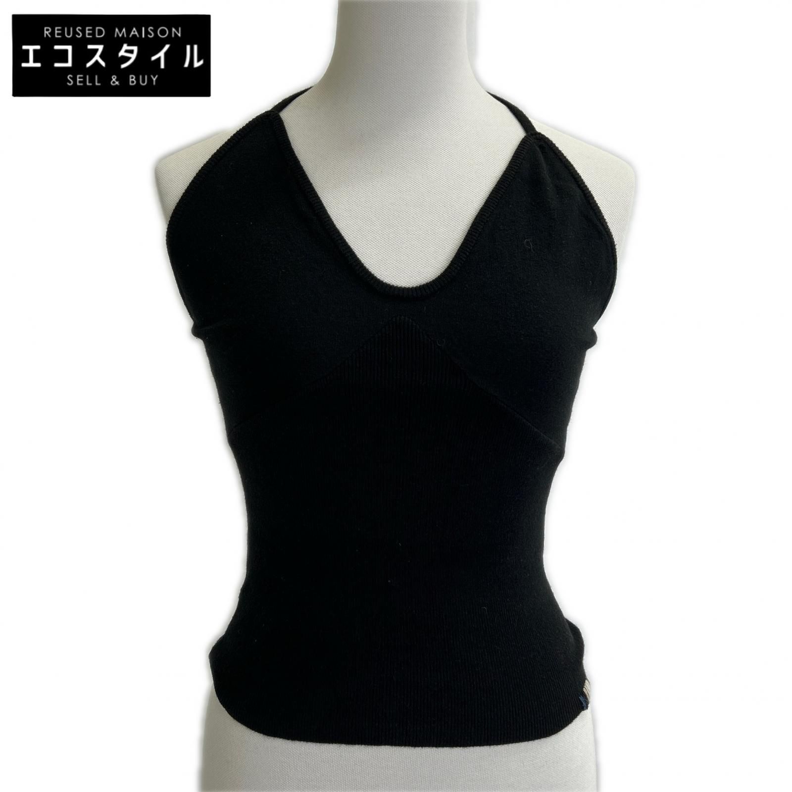 EXTREME CASHMERE　エクストリームカシミヤ　24年 ブラック ウール混 Camisole ホルターネックキャミソール　F