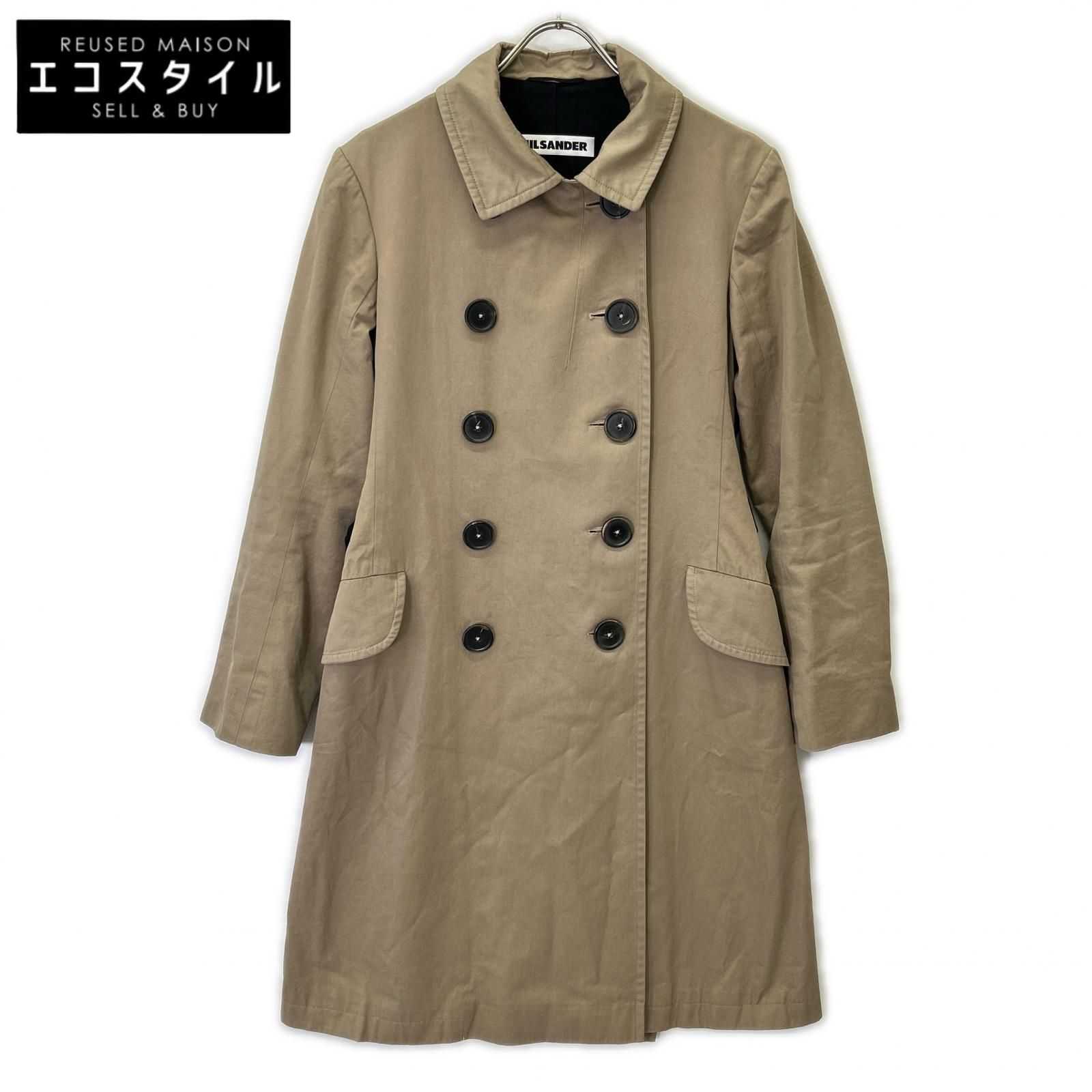 JILSANDER　ジルサンダー　ベージュ コットン ダブルブレスト トレンチコート　36 13,350円