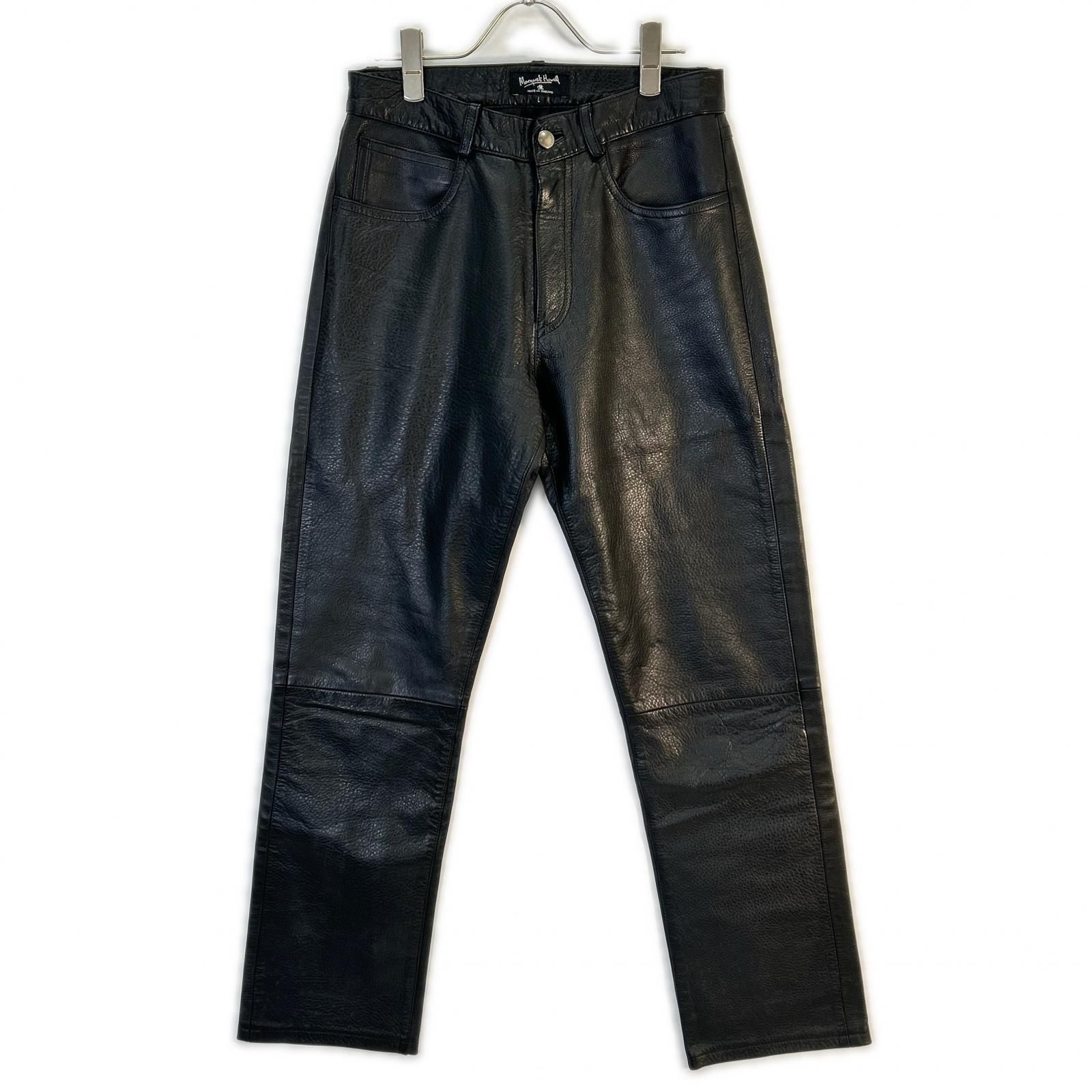 マーガレットハウエル レザーパンツM MargaretHowell マーガレットハウエル MH-307160 ブラック レザー