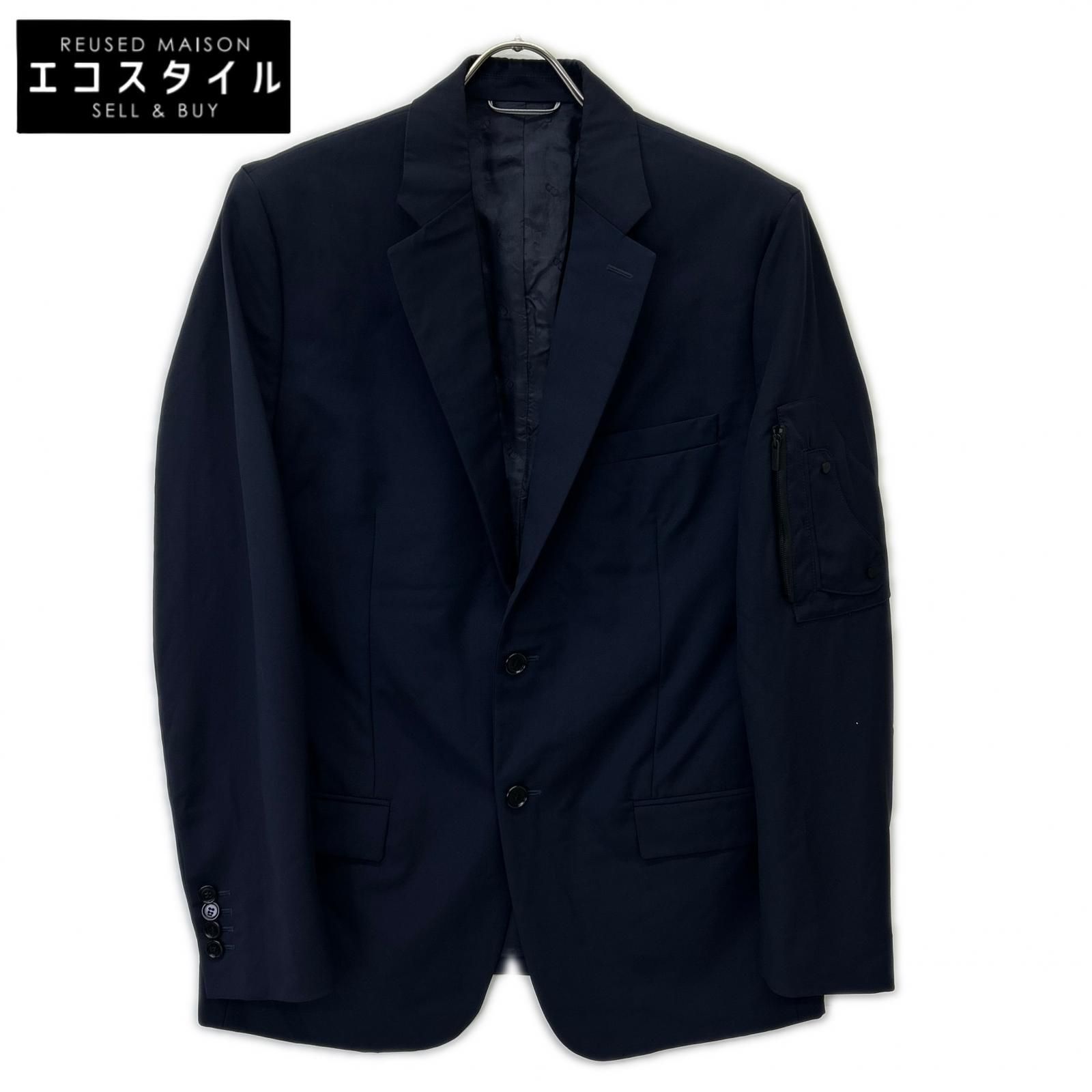 DIOR　ディオール　013C217A3500 ネイビー 20SS アームサドルポケット ウールモヘア 2B テーラードジャケット　48