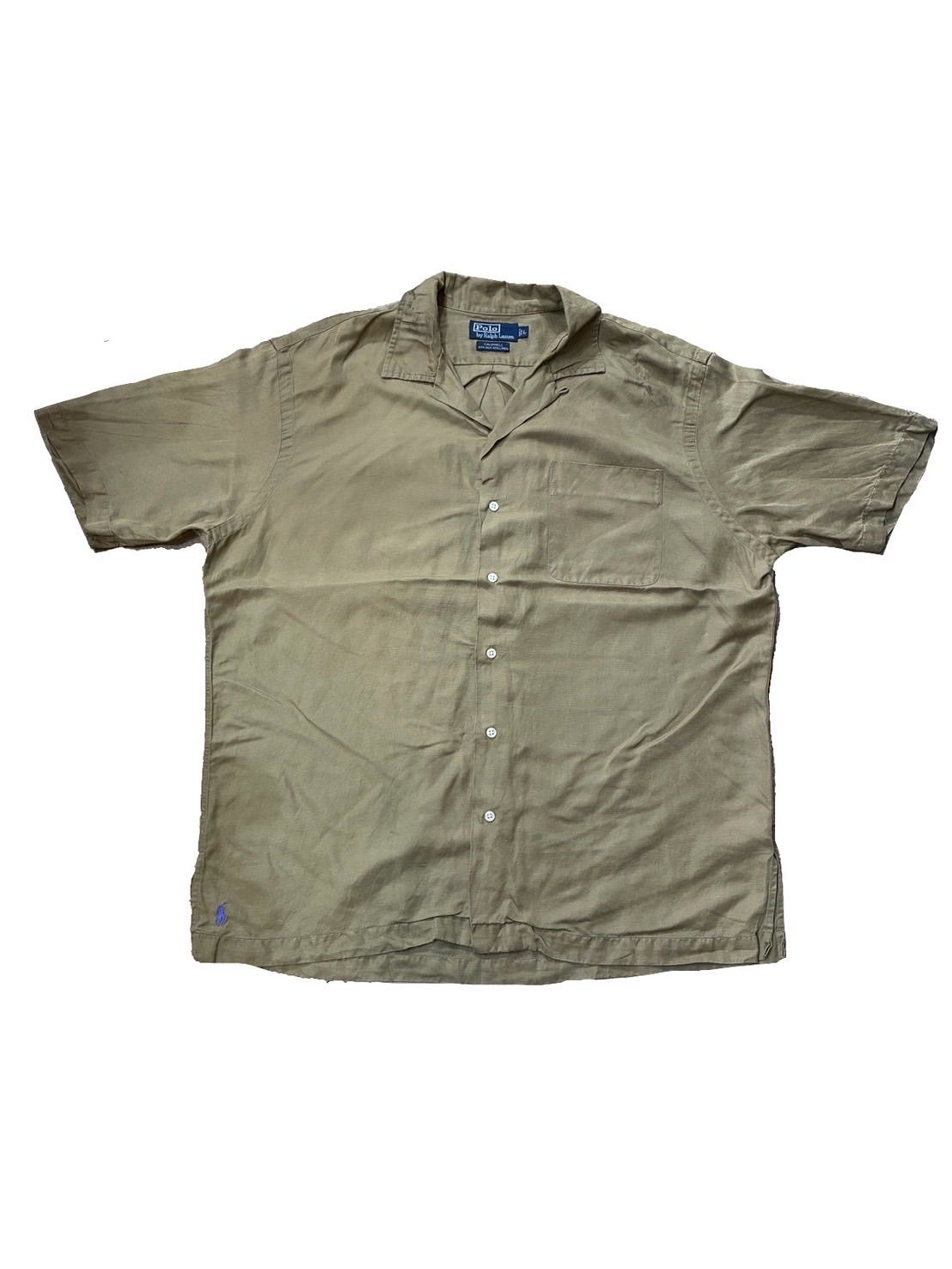 90’s Ralph Lauren “CALDWELL” Shirt silk53%,linen47% シルクリネンシャツ