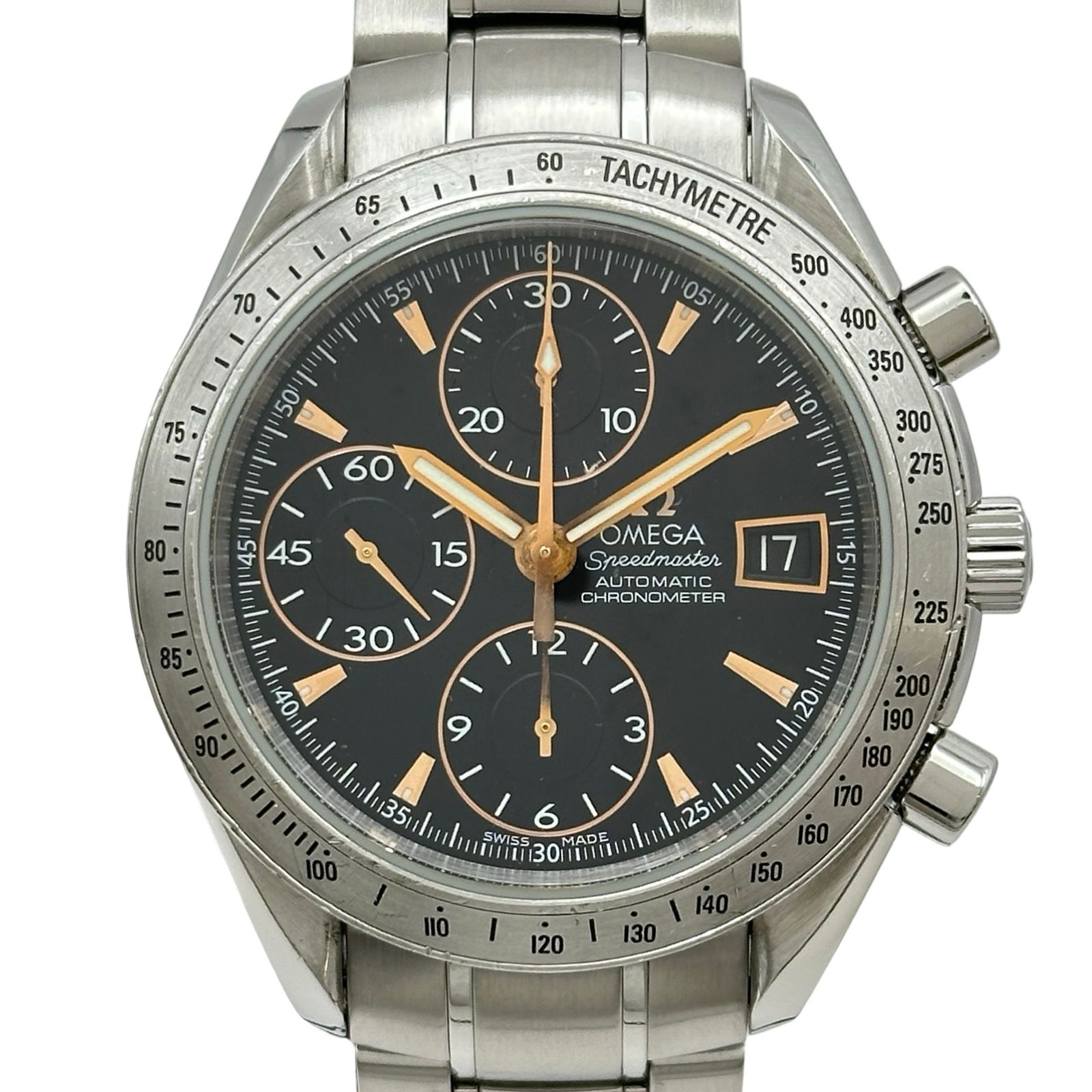 オメガ OMEGA スピードマスターデイト日本限定 3211.50 ブラック ステンレススチール 自動巻き メンズ 腕時計 214,000円