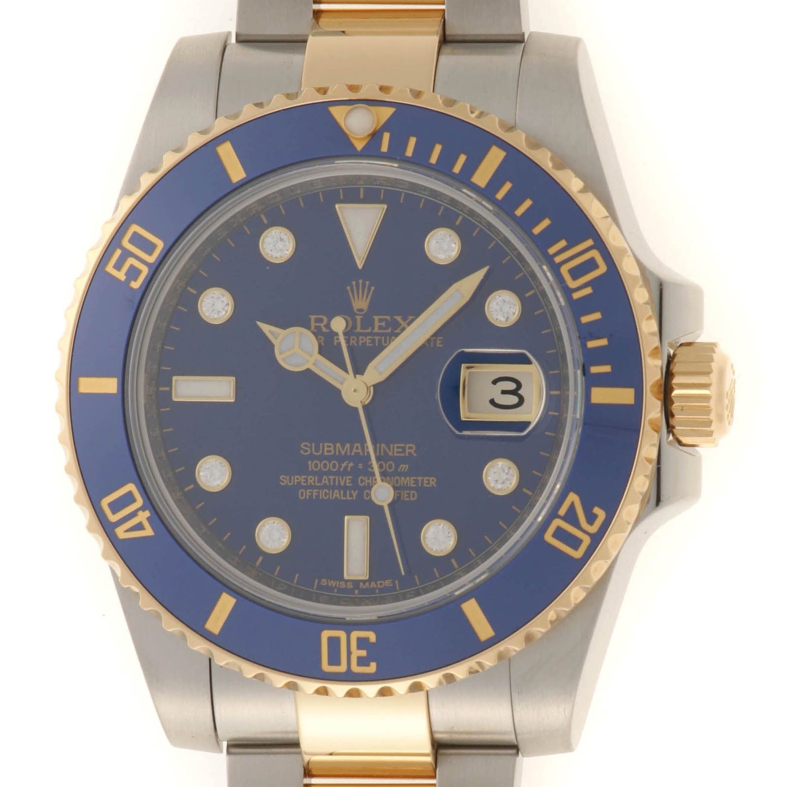 ROLEX ロレックス サブマリーナ 116613GLB 腕時計 ステンレススチール/イエローゴールド/ダイヤモンド ブルー8PD 自動巻き メンズ【中古】