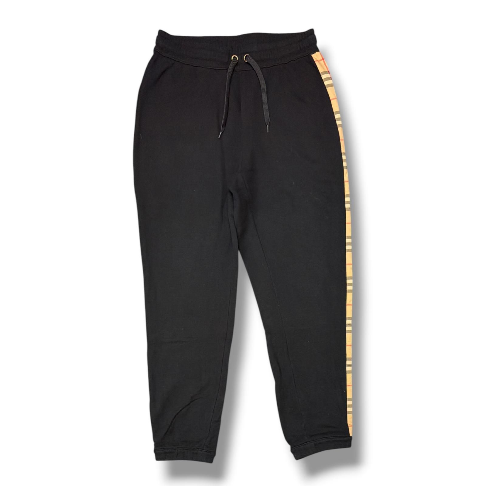 BURBERRY イエローロゴプリントスキニーパンツ BURBERRY Logo Print Check Detail Cotton Pants ロゴプリントチェック