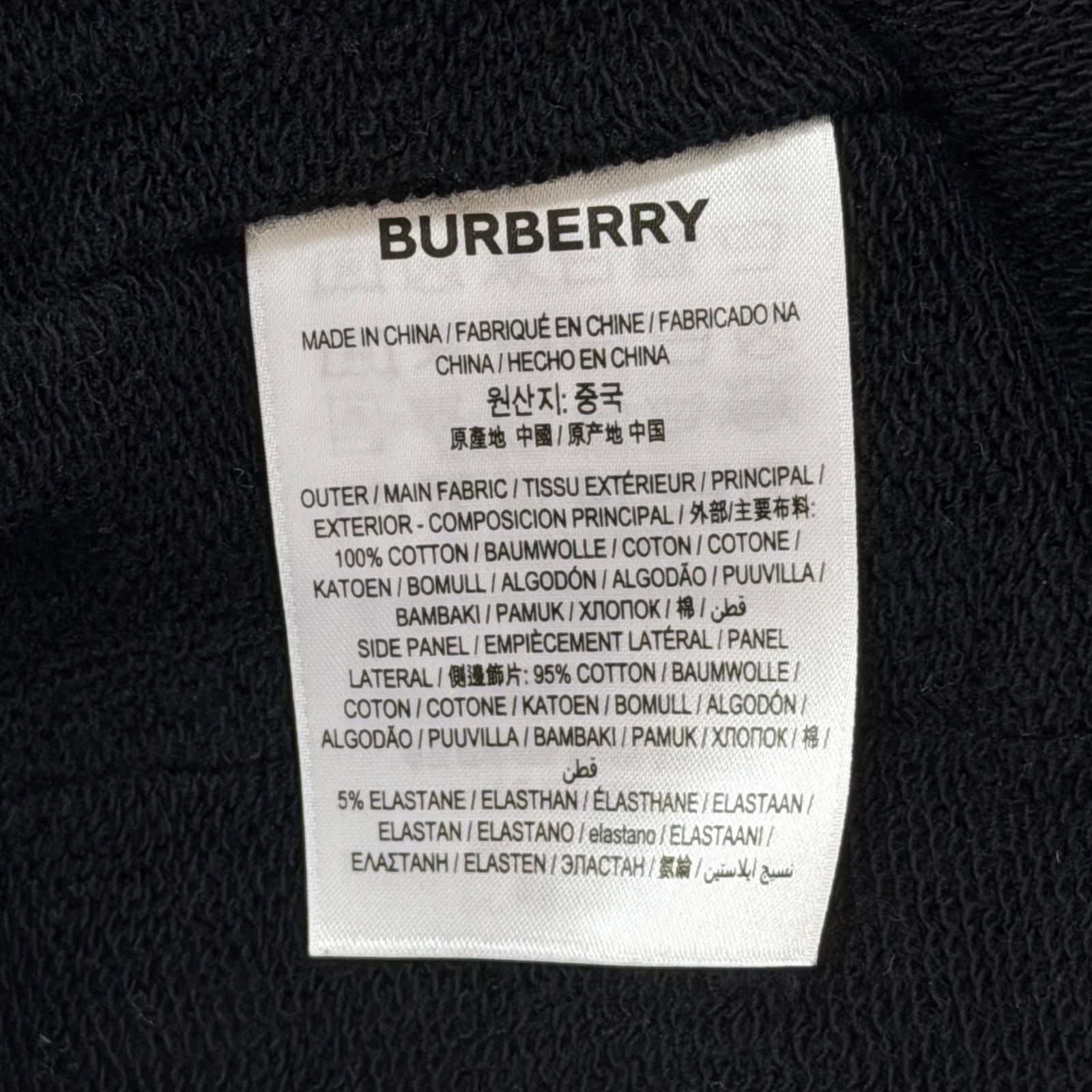 BURBERRY Logo Print Check Detail Cotton Pants ロゴプリントチェック