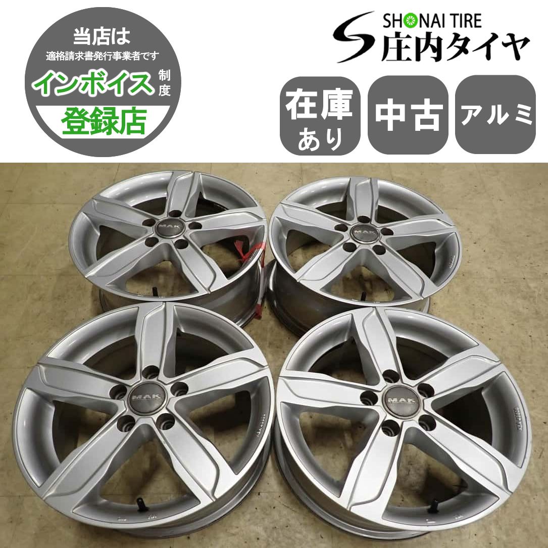 4本SET 会社宛 送料無料 16×7J MAK シルバー アルミ ホイール 5穴 PCD 112mm +53 ハブ径57mm アウディ AUDI A4 店頭交換OK 特価！NO,I6542