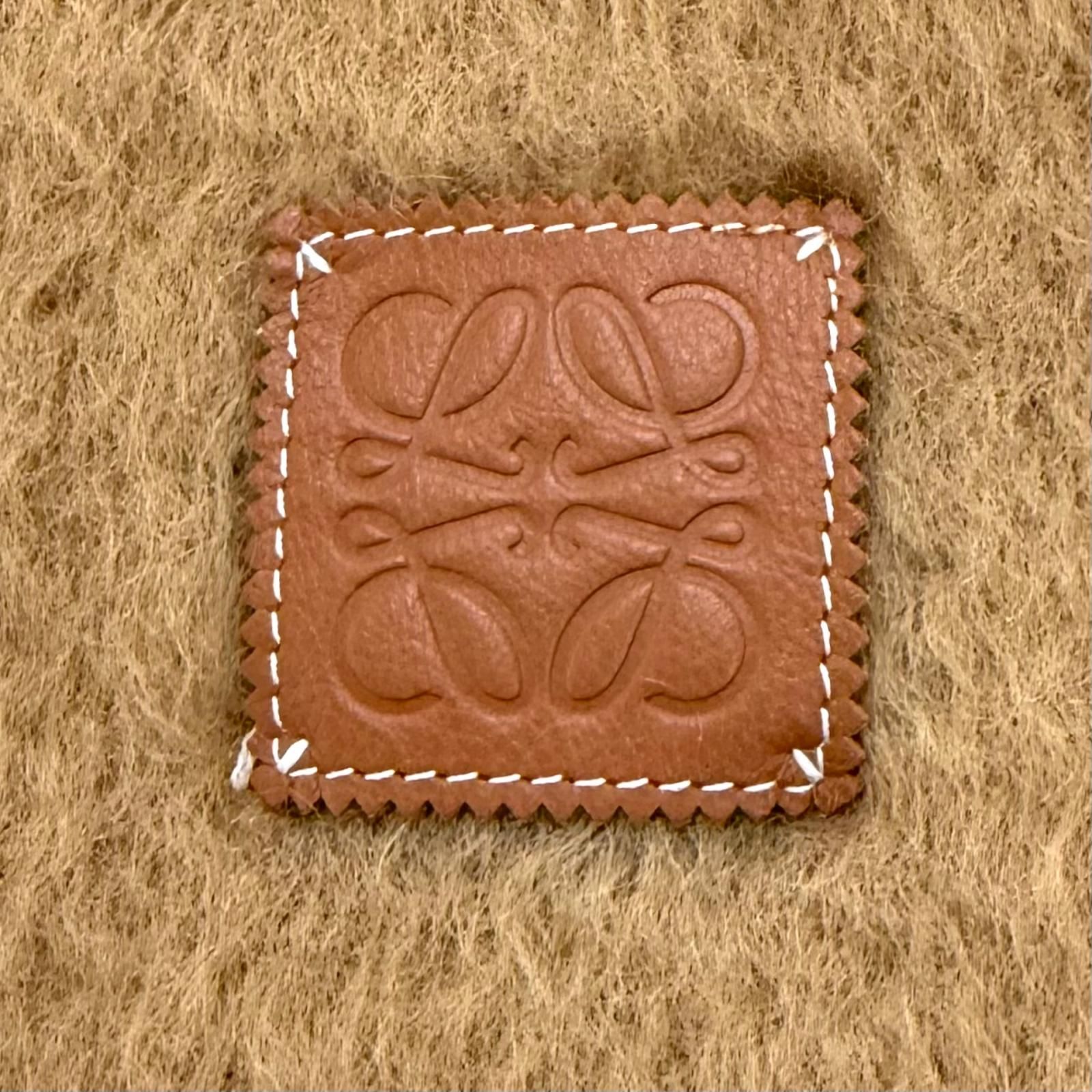 極美品☆LOEWE ロエベ モヘア ウール混 アナグラムレザーパッチ付