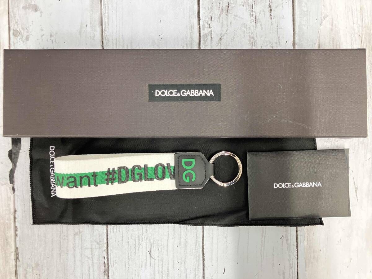 ☆ドルチェアンドガッバーナ ドルガバ ロゴ テープ キーリング キーホルダー DOLCE&GABBANAドルチェ＆ガッバーナ キーホルダー キャンバス