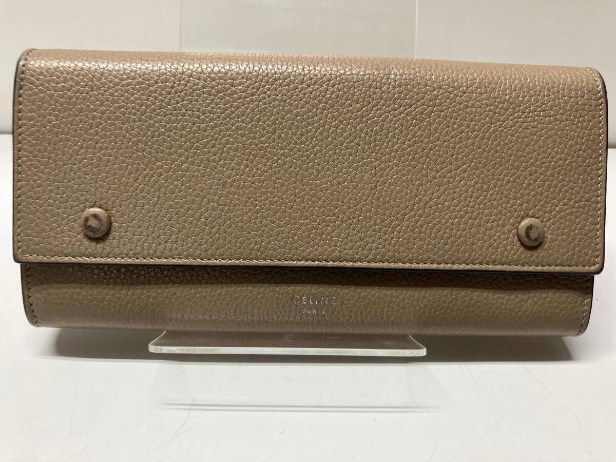 CELINE フラップ長財布 ラージフラップマルチファクション F・IE・1187 ベージュ