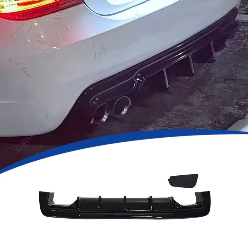 BMW 5シリーズ E60 2006-2010年 スポーツグレード対応 リアリップ PP製 ライト付き/なし 左右出し・片側2本出し用 交換取付式 リアまわり外装アクセント