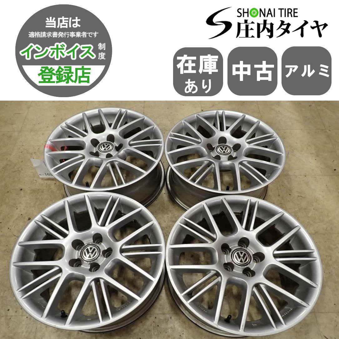 4本SET 会社宛 送料無料 16×7J デザイン シルバー アルミ 5穴 PCD 100mm +37 ハブ径57mm フォルクスワーゲン 店頭交換OK 特価！NO,I6556