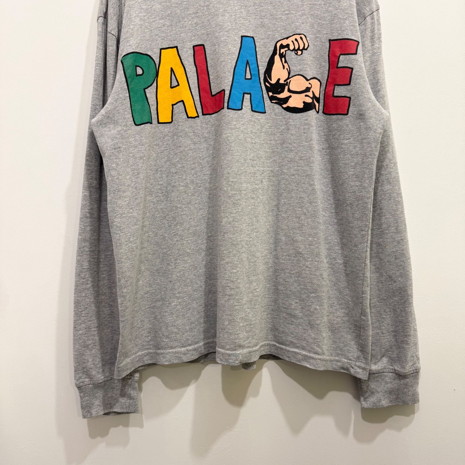 R*X様 PALACE グレー スポーツシャツ PALACE SKATEBOARDS パレス Tシャツ MUSCLE L/S Tee ロンT グレー GREY
