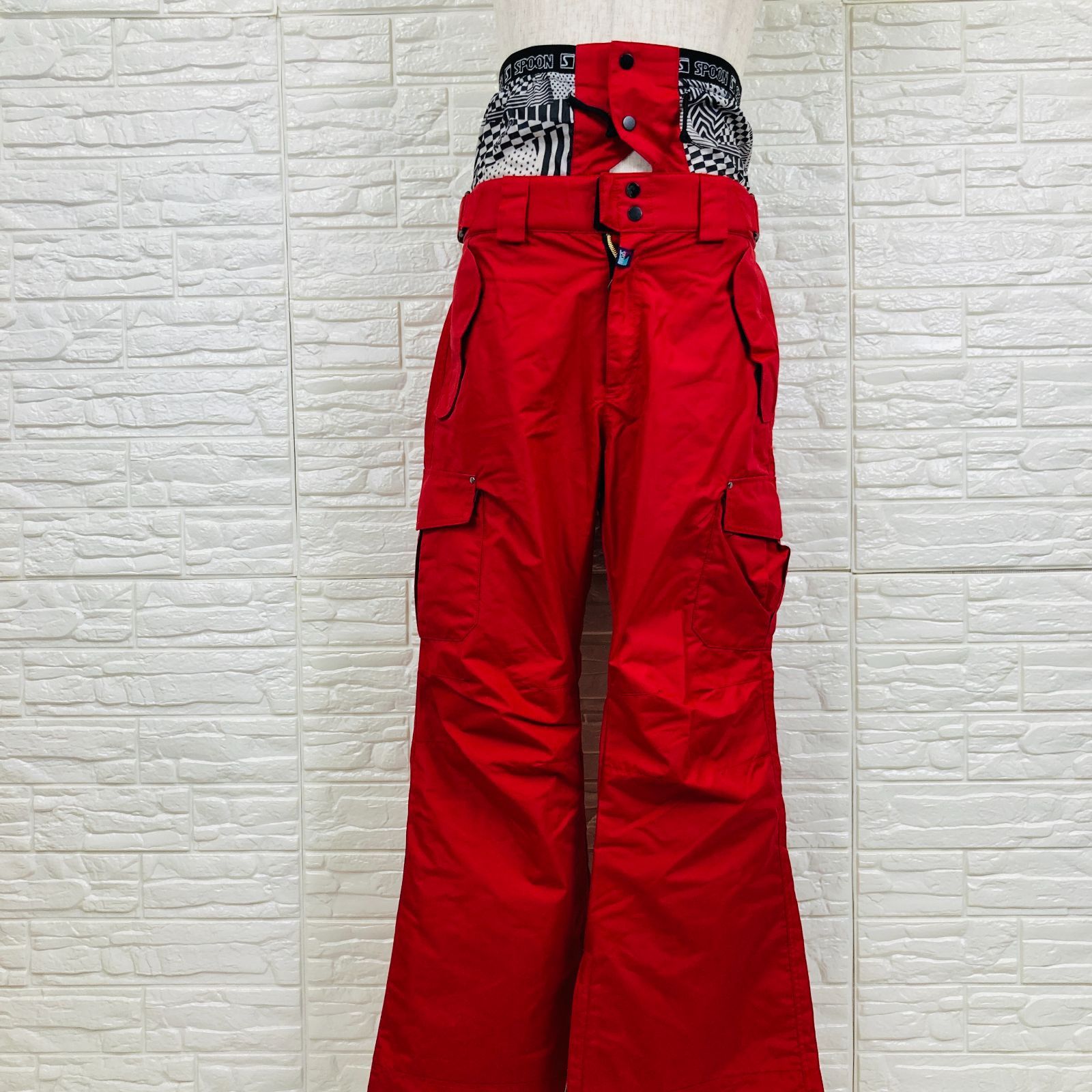SPOON スノーボードパンツ M レッド スノボウェア メンズ レディース