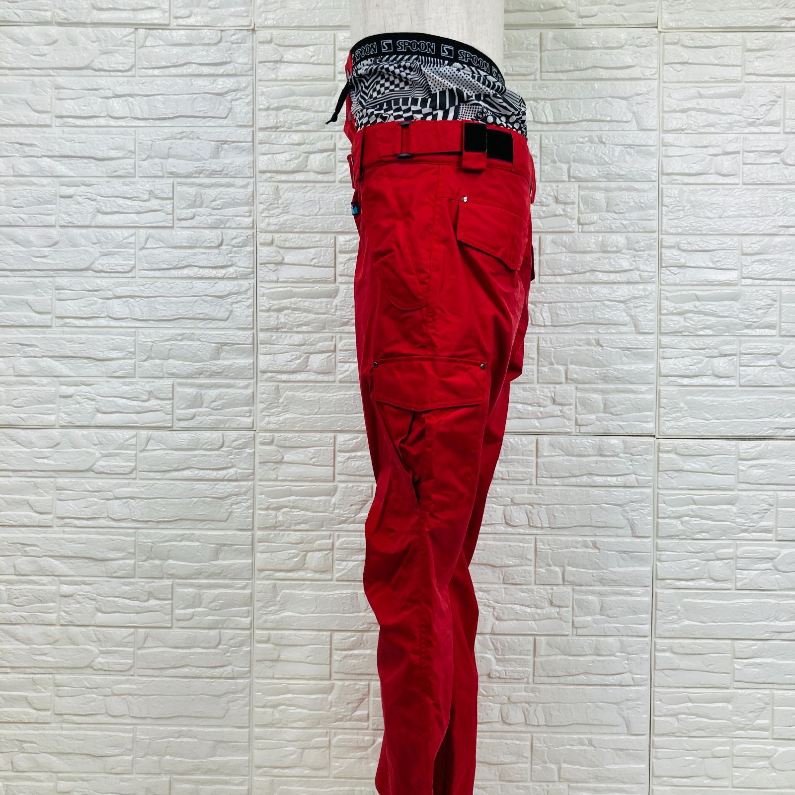 SPOON スノーボードパンツ M レッド スノボウェア メンズ レディース