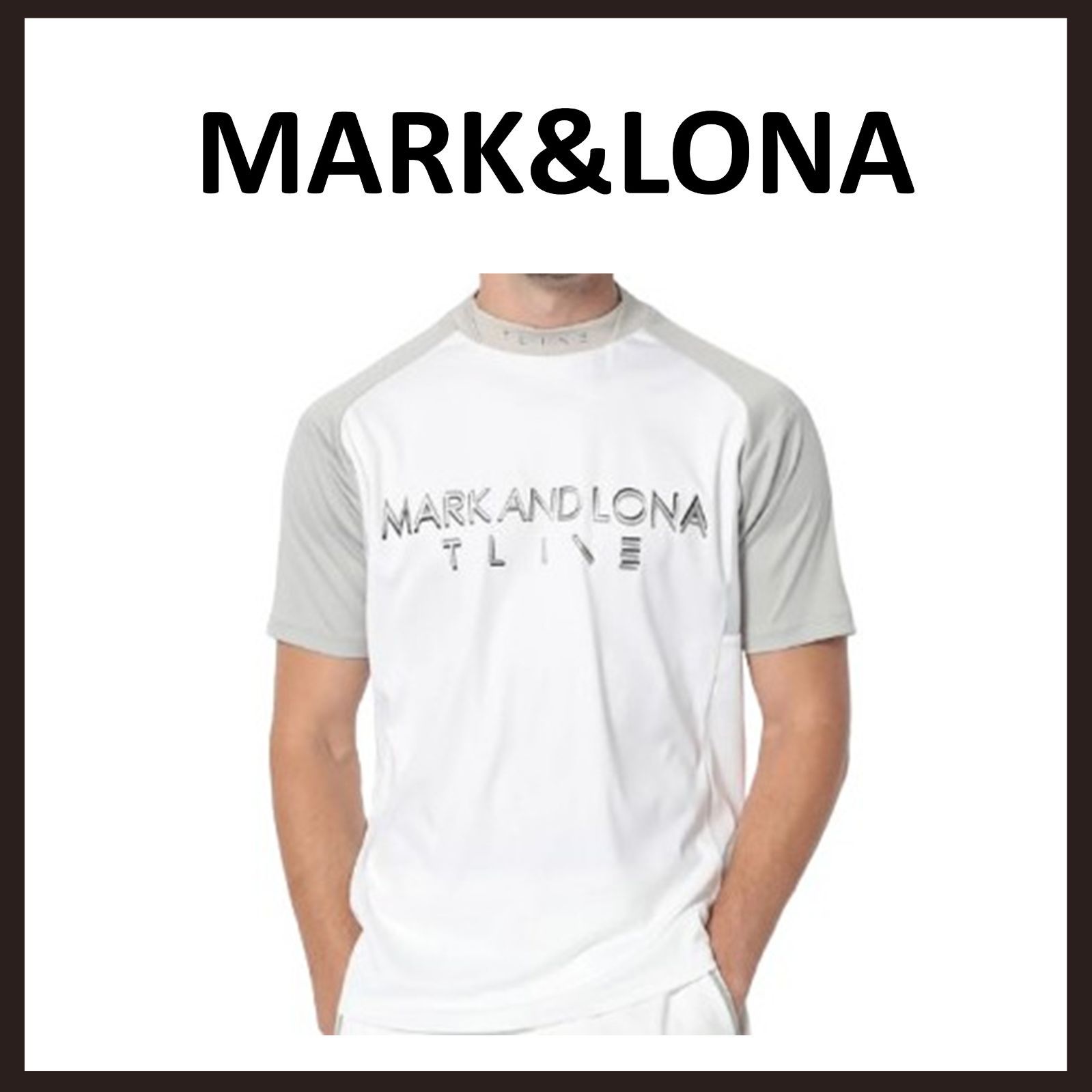 訳有り 未使用　MARK&LONA（マークアンドロナ）　モックネックTシャツ　50　ホワイト