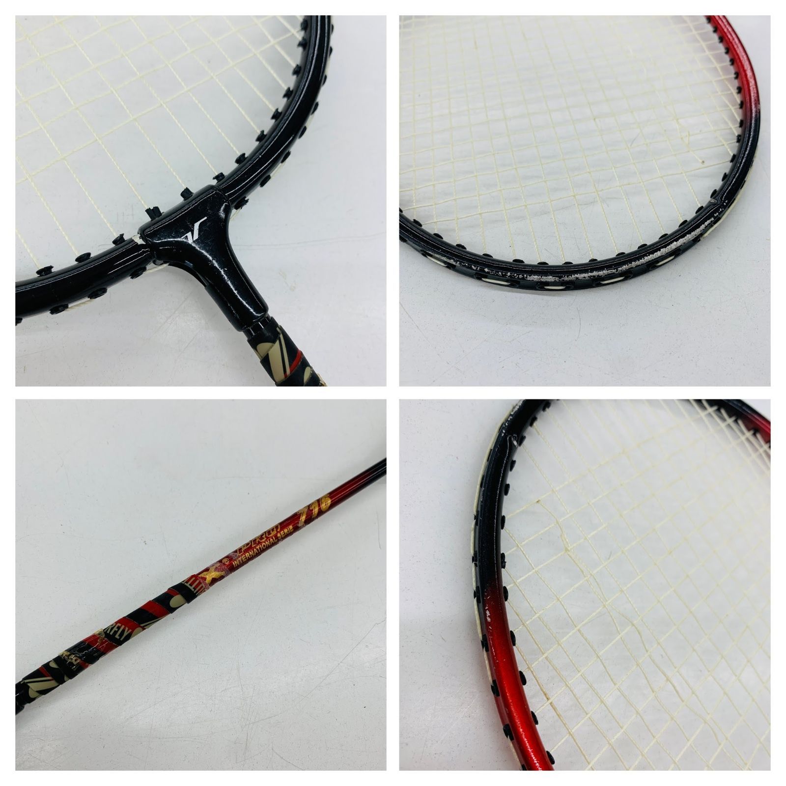 ジャンク品】バドミントン ラケット3本 ラケットバッグ セット YONEX