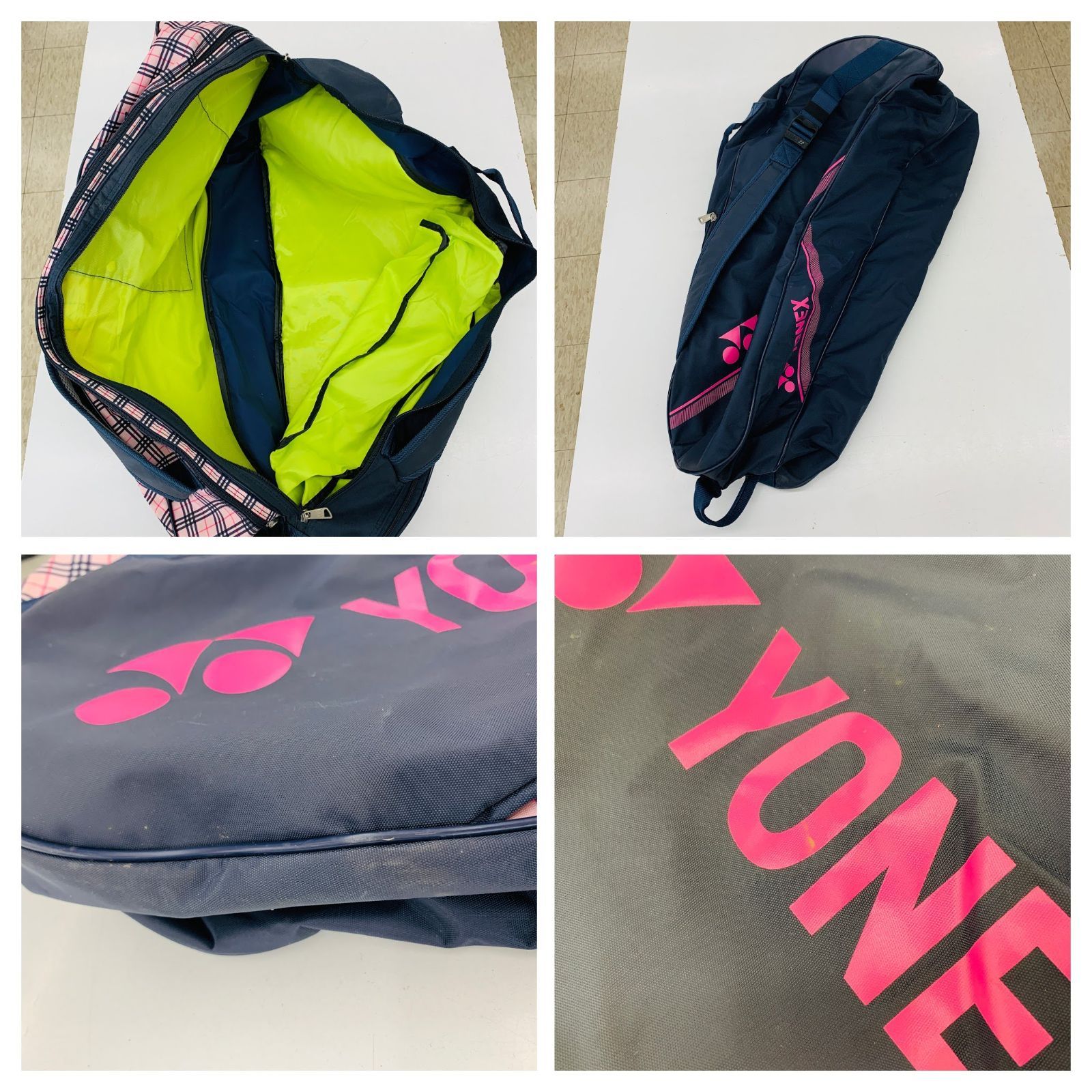 ジャンク品】バドミントン ラケット3本 ラケットバッグ セット YONEX