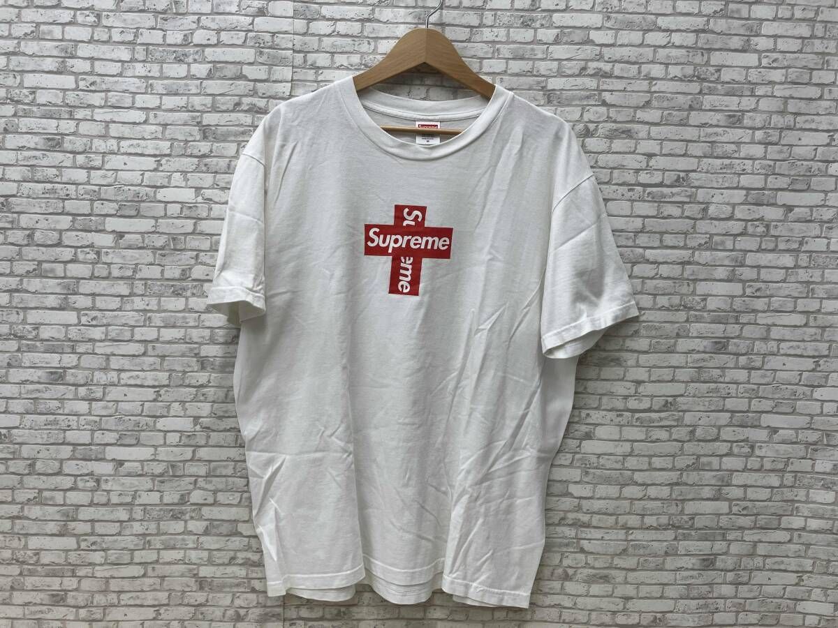 Supreme シュプリーム cross box logo tee サイズ M ホワイト 半袖 夏