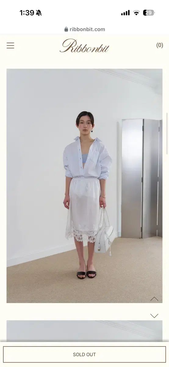 リボン빛 레이스 스커트新品