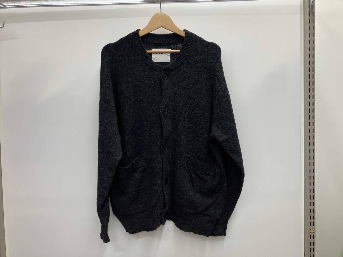 MHL. エムエイチエル カーディガン 24AW FINE SHETLAND WOOL CARDIGAN サイズM ブラック 秋 冬