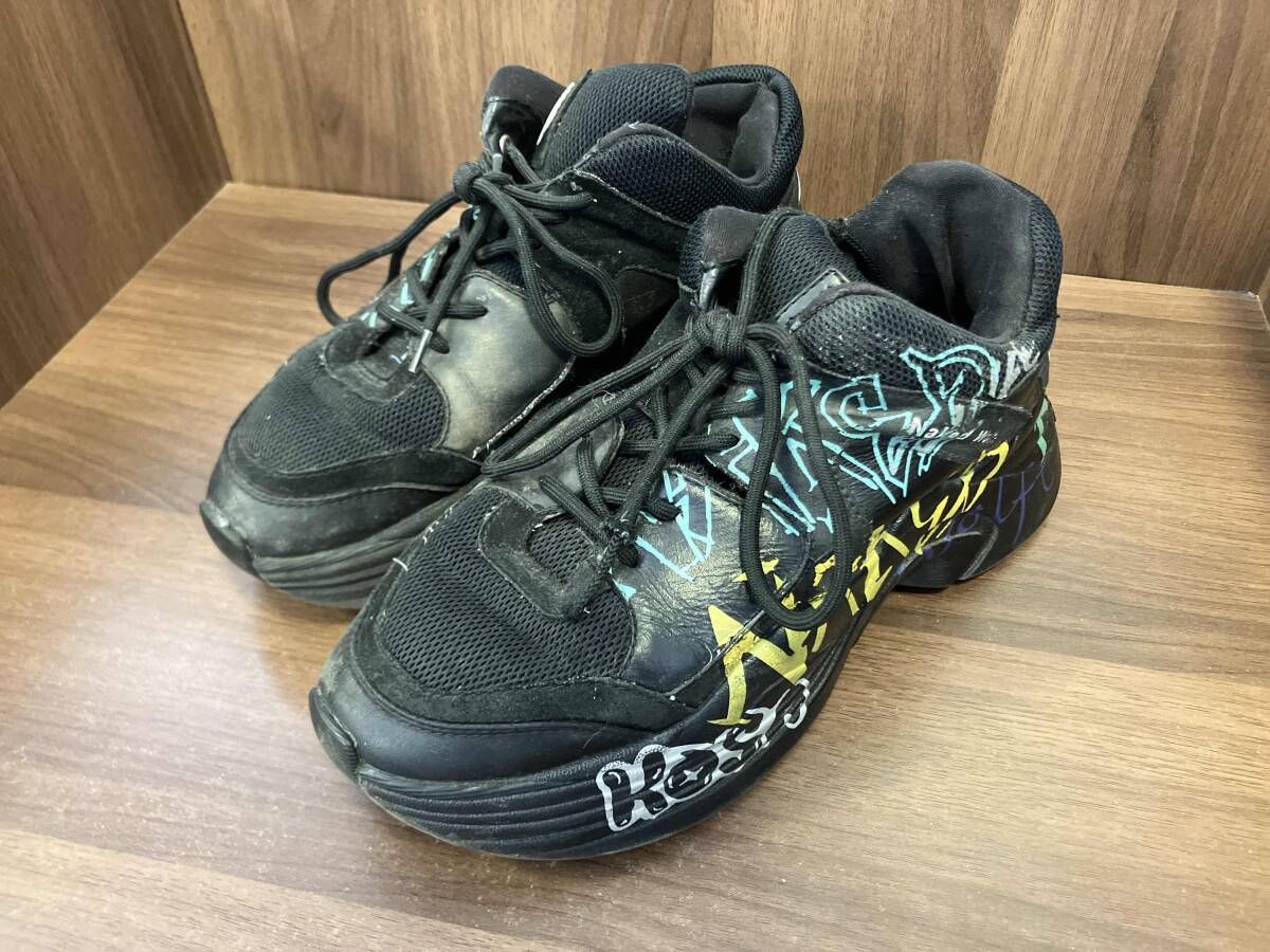 Naked Wolfe Titan ネイキッド ウルフ ブラック Black Graffiti Platform Low Top Trainers メンズ サイズ41eu 8us 7uk 7,268円