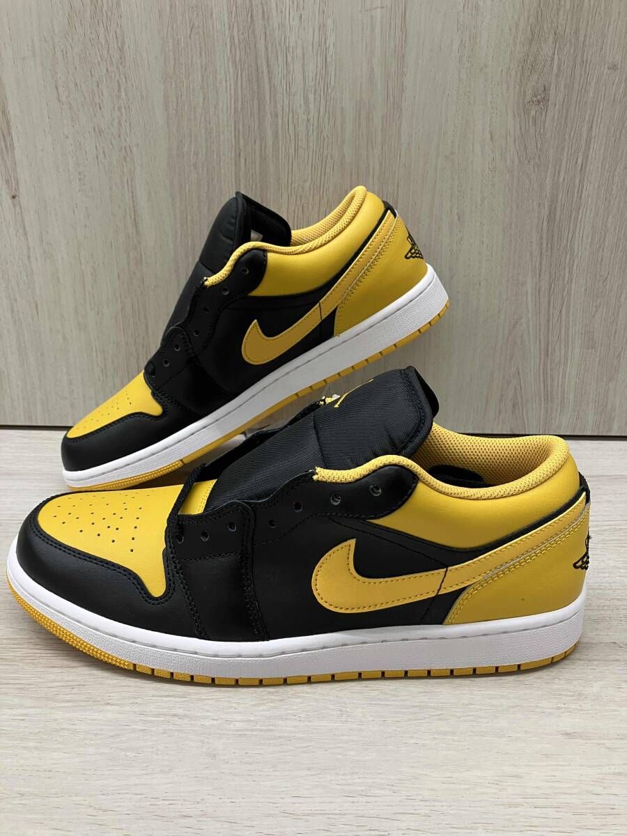N35★NIKE AIR JORDAN 1 LOW 553558-072 エア ジョーダン ロー メンズ スニーカーブラック イエロー 28.5センチ 【0125】