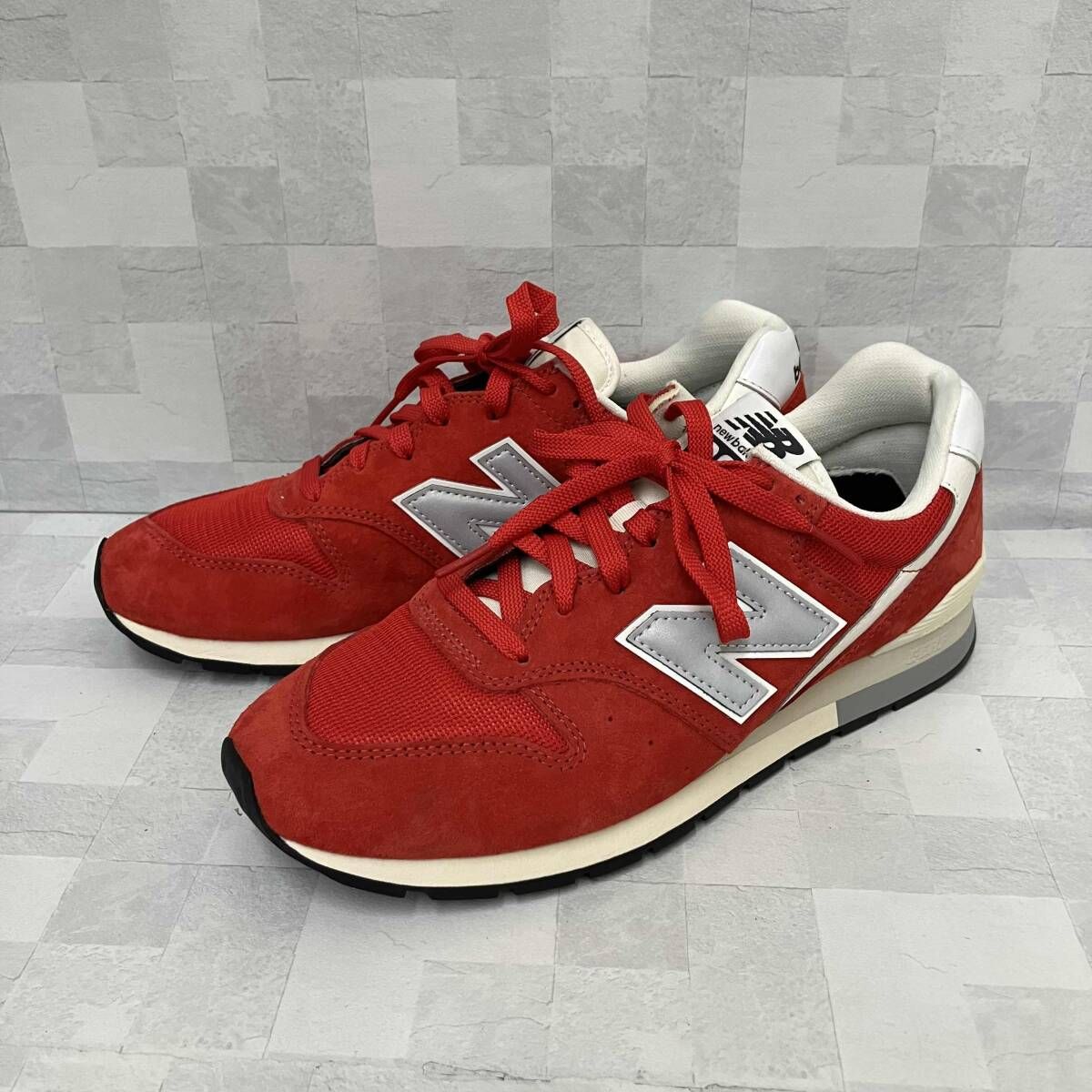 New Balance ニューバランス スニーカー 996 スエード 996 CM996CJ2 27.5cm レッド シルバー