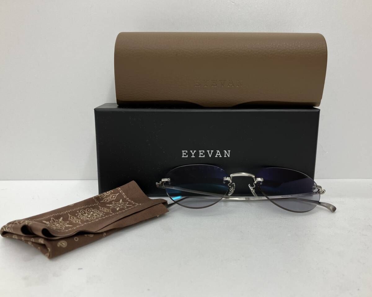 EYEVAN アイヴァン Alvira BC アルヴィラ 日本製 52◻︎ 21-145 ケース付き グレー 通年