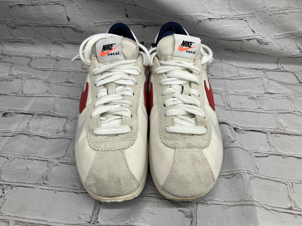 NIKE × sacai ナイキ サカイ Zoom Cortez ズーム コルテッツ スニーカー White and University Red 28.5cm DQ0581-100