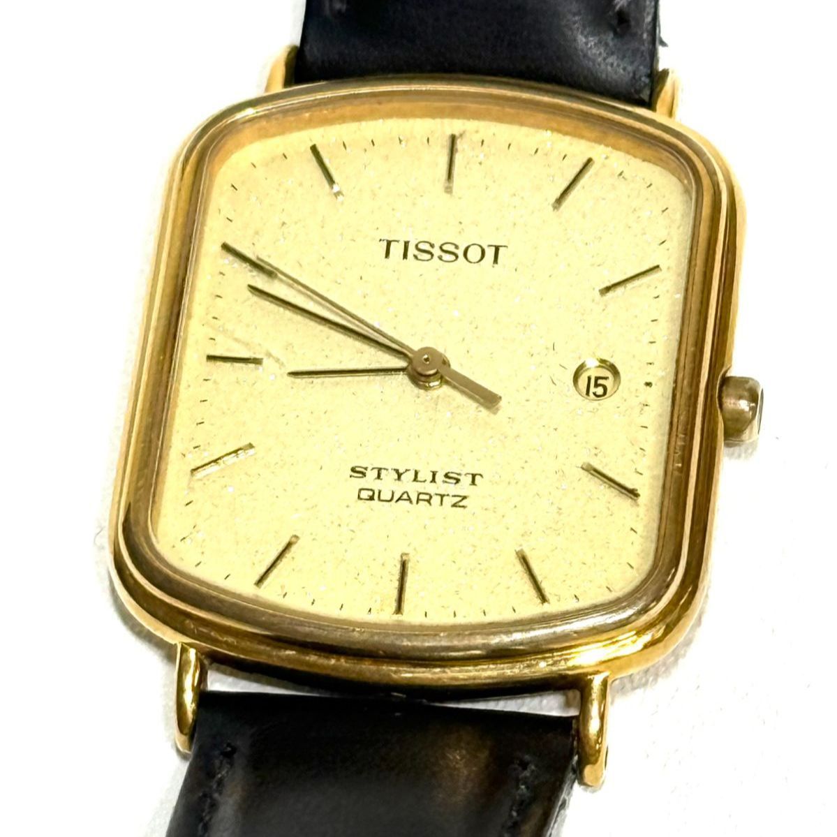 TISSOT STYLIST 腕時計 クォーツ ゴールド文字盤【NK020】 - メルカリ