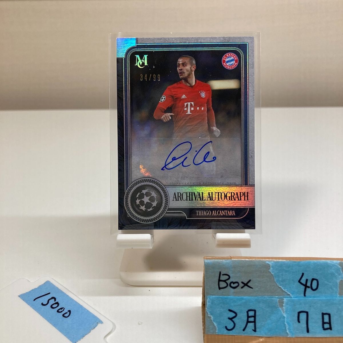 2019-20 Topps Museum Collection UEFA Champions League Thiago Alcantara 34/99 直筆サインカード FC BAYERN MUNCHEN Archival Autograph カード