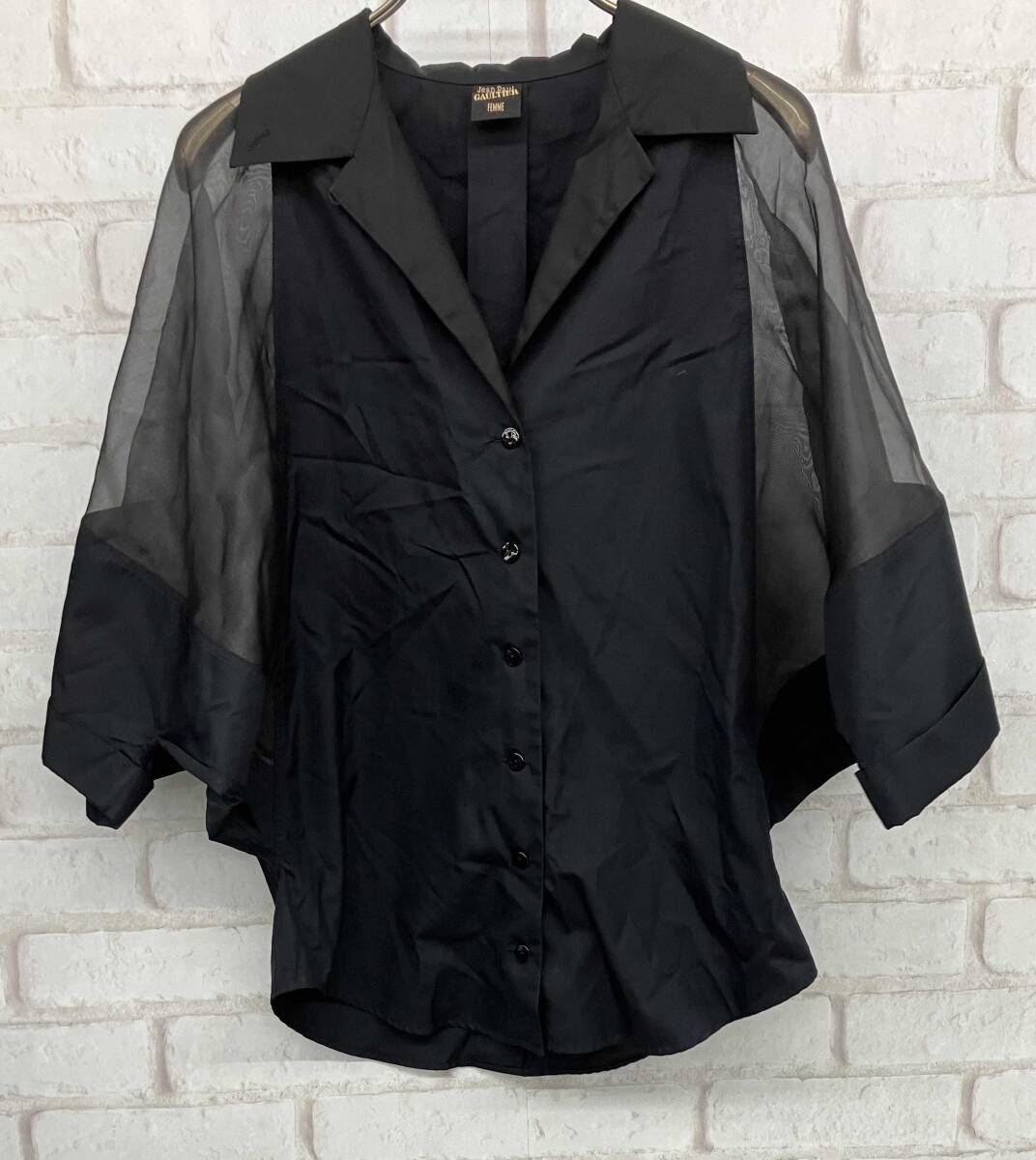 Jean Paul GAULTIER FEMME シアーシャツ Jean Paul GAULTIER FEMME 半袖ブラウス ジャンポールゴルチエ シアー