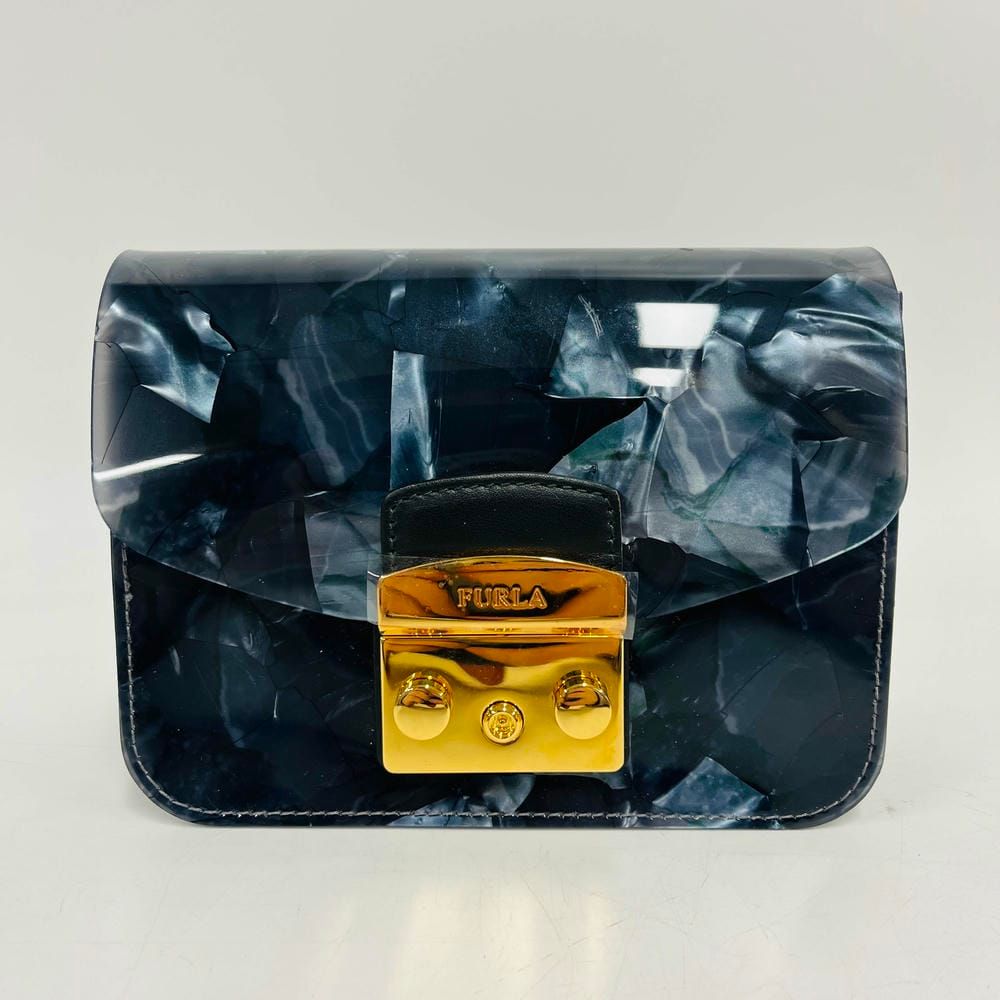 Furla フルラ 1008846 メトロポリス ミニ クロスボディ バッグ 大理石柄 プッシュロック開閉式 ショルダーバッグ マーブル ブランド