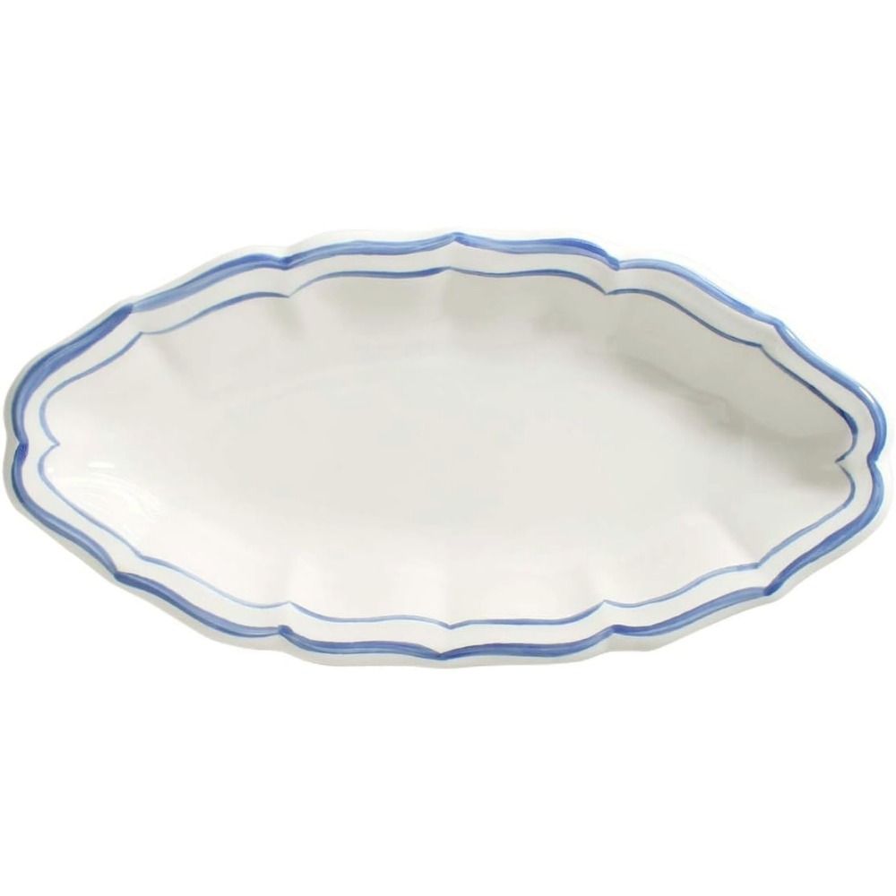 ジアン フィレブルー ピクルス皿 26.5×13.2cm Gien Filet Bleu フランス製 オーバルプレート 皿 食器 サービングプレート