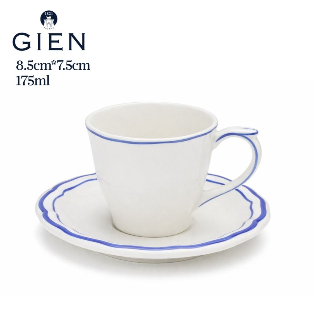 ジアン フィレブルー ティーカップ＆ソーサー 175ml Gien Filet Bleu 1540 ティーC/S フランス製 洋食器 ブランド食器 上品