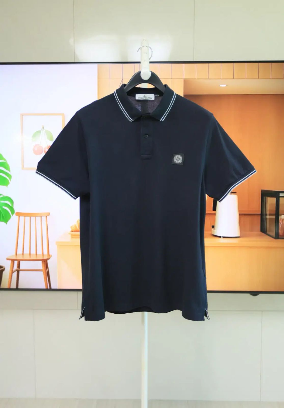ストーンアイランド ネイビ PK カラーTシャツ XL 2XL