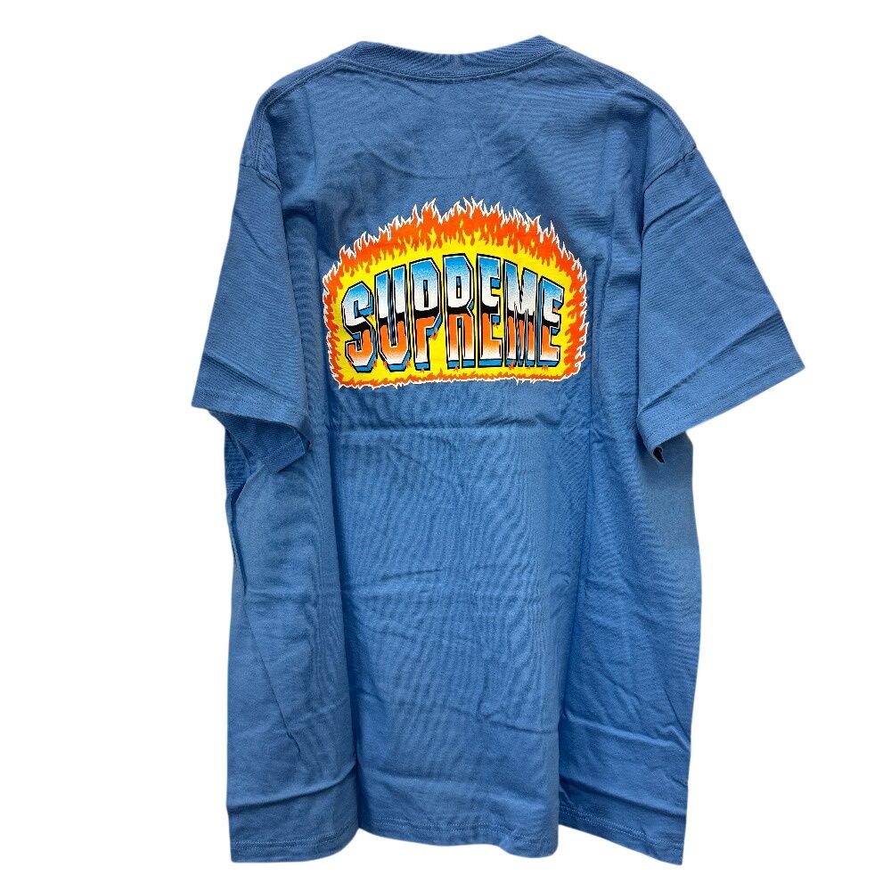 シュプリーム Supreme 21SS Chrome Logo Tee ライトブルー Lサイズ 