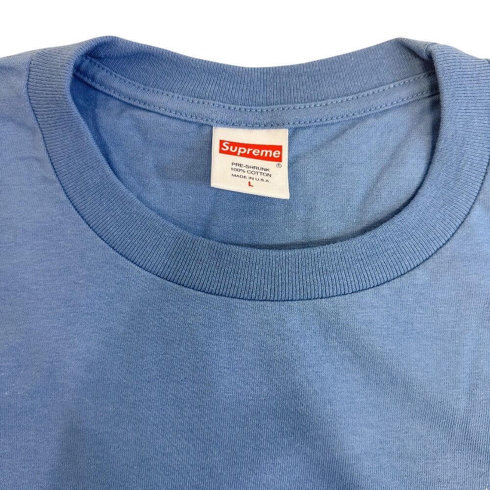 シュプリーム Supreme 21SS Chrome Logo Tee ライトブルー Lサイズ 