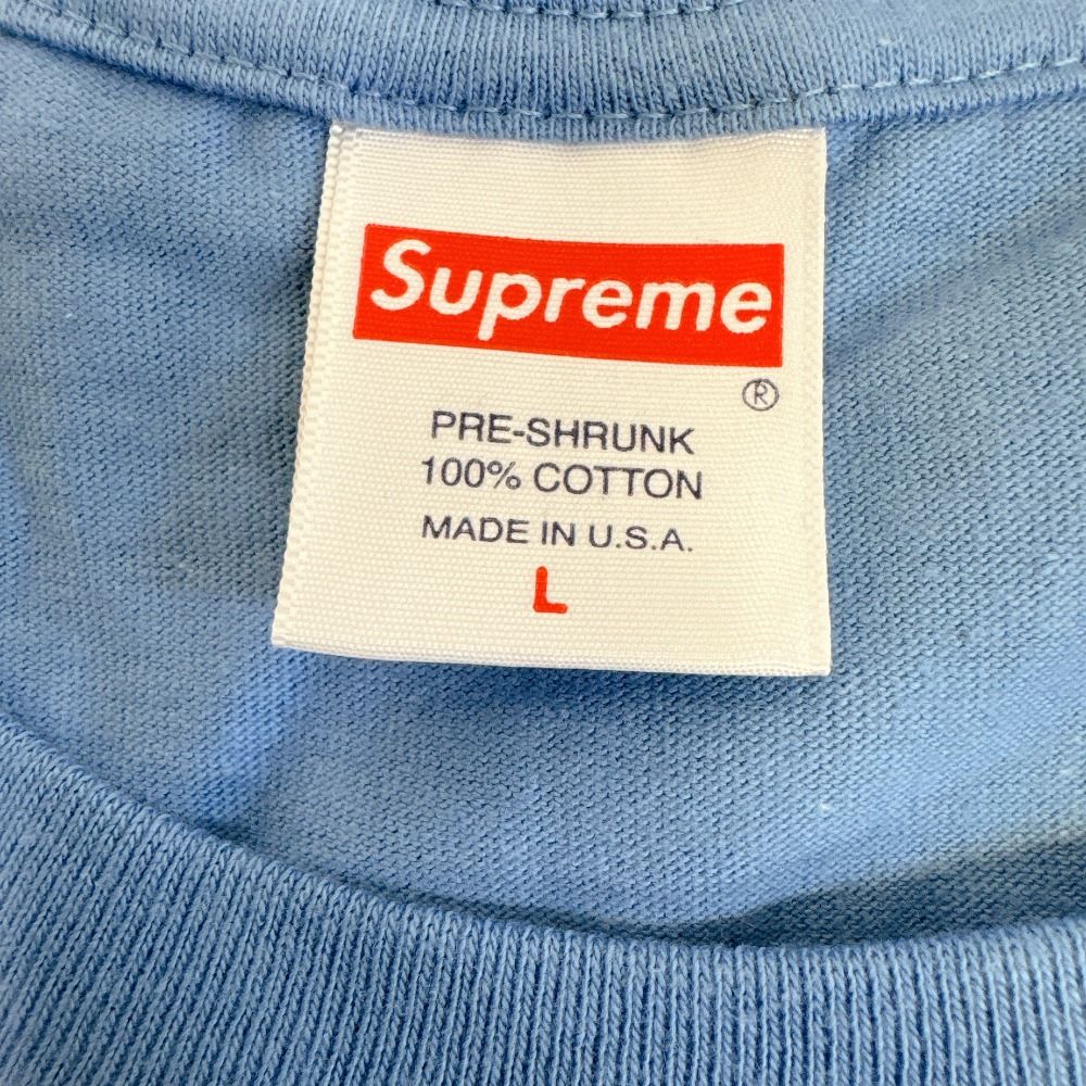 シュプリーム Supreme 21SS Chrome Logo Tee ライトブルー Lサイズ 