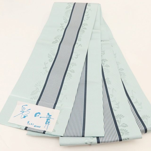 百華❀Y5270◆新品 本場筑前博多織 良き事聞く 未かがり 夏着物 浴衣 正絹 半幅帯 百華❀Y5270◆新品 本場筑前博多織 良き事聞く 未かがり 夏着物 浴衣 正絹 半幅帯