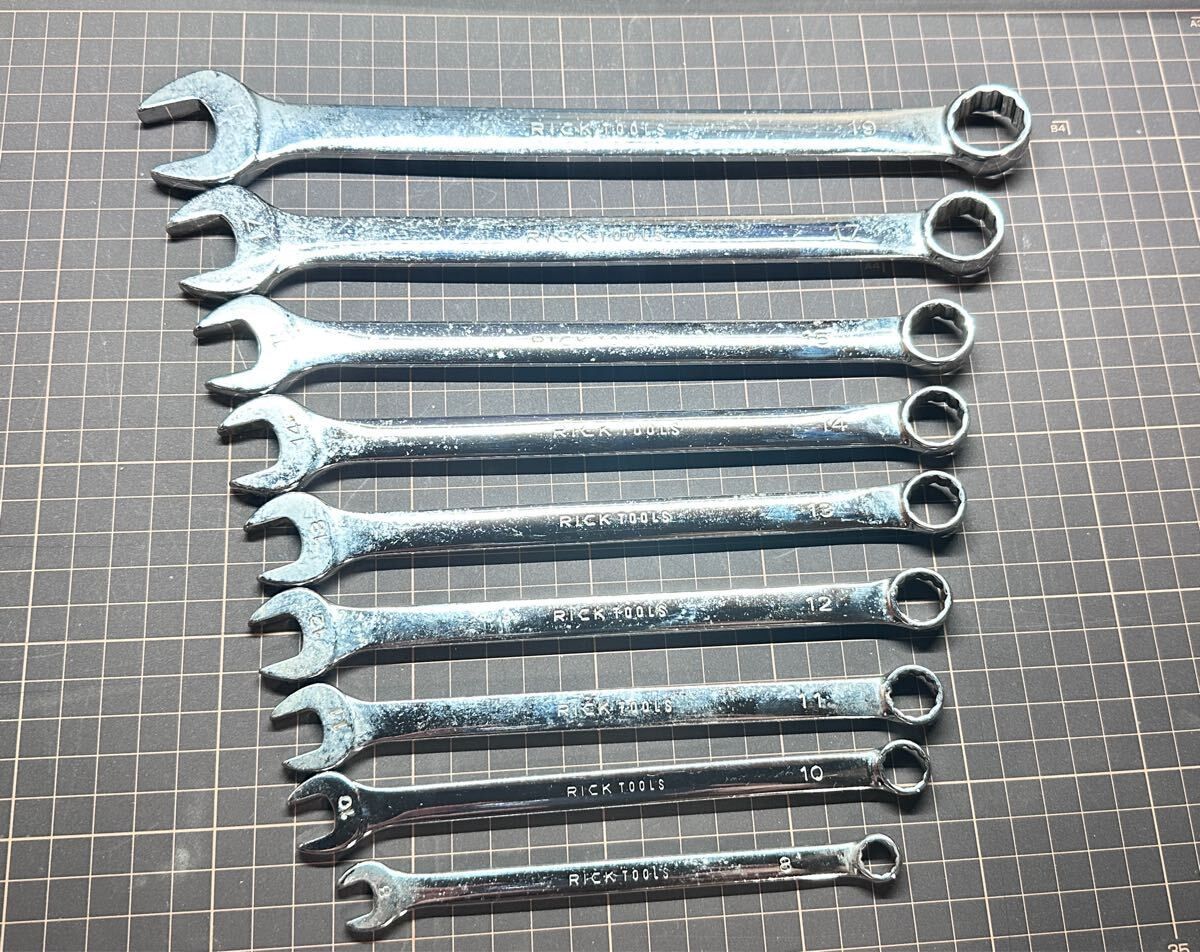 超希少 廃盤 RICK TOOLS リック ツール 六工社 コンビネーション レンチ コンビ 9本セット CWL ミリ