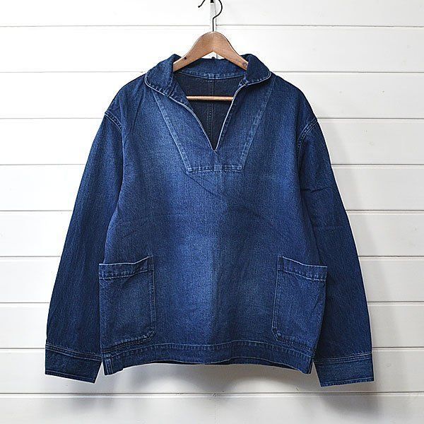 Veritecoeur ヴェリテクール デニム プルオーバー ジャケット フィッシャーマンシャツ インディゴ｜25l1554